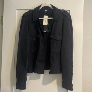 PAIGE. Black denim jacket. Size L. NWT